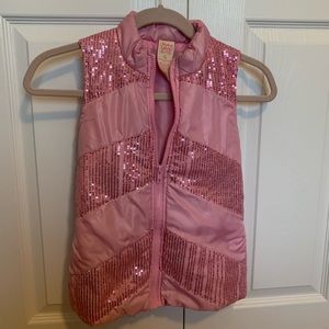 Girls Pink Sparkly Vest